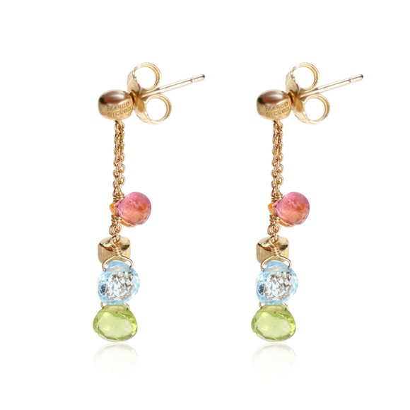 Marco Bicego Paradise Mix Gemstone Earrings in 18kt Yellow Gold - Picture 2 of 3